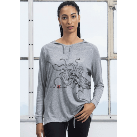 Tentacles Women's Loose Fit Hooded T